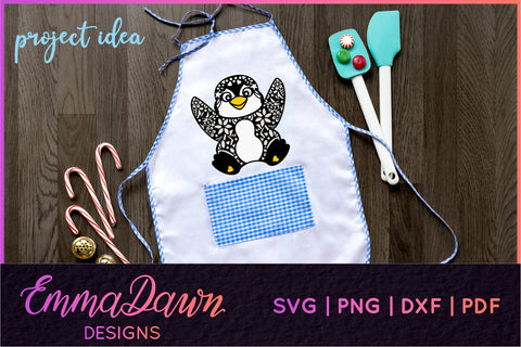 Penguin SVG | 4 Zentangle Cut Files SVG Emma Dawn Designs 