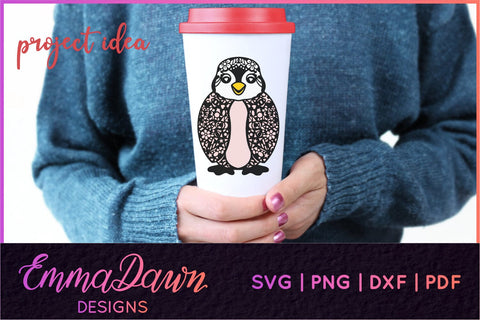 Penguin SVG | 4 Zentangle Cut Files SVG Emma Dawn Designs 