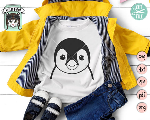 Penguin SVG File, Penguin Face SVG, Penguin Cut File, Animal Face SVG, Cute Penguin SVG, Bird SVG, Winter SVG, Arctic Animals SVG SVG Wild Pilot 