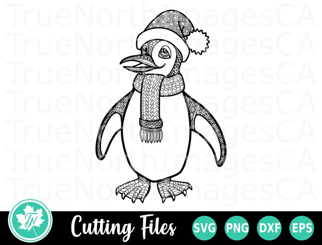 Penguin SVG | Mandala SVG | Zentangle SVG SVG TrueNorthImagesCA 