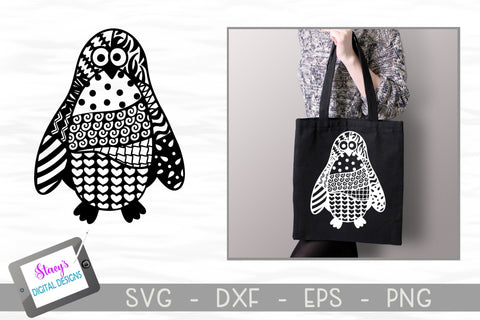 Penguin SVG with Doodle Patterns SVG Stacy's Digital Designs 