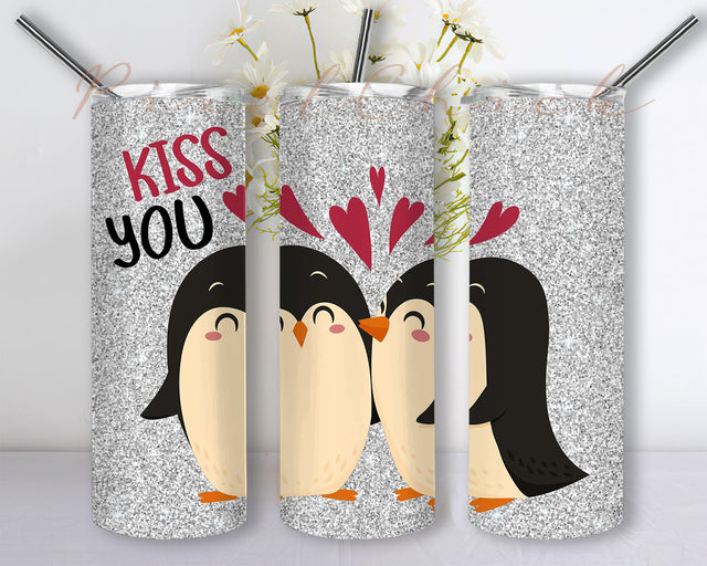 Penguin Tumbler Png Glitter Wrap Sublimation Sea Bird Tumbler Design, Penguin Tumbler Wrap PNG Sublimation PixelChick 
