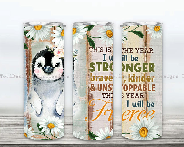Penguin Tumbler Wrap, Penguin Tumbler Png, 20 oz Skinny Tumbler Sublimation Design Sublimation ToriDesigns 