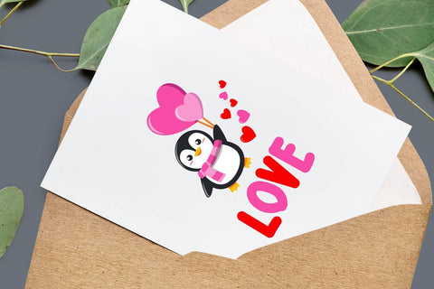 penguin valentine clip art, valentine graphict svg, sublim SVG dadan_pm 