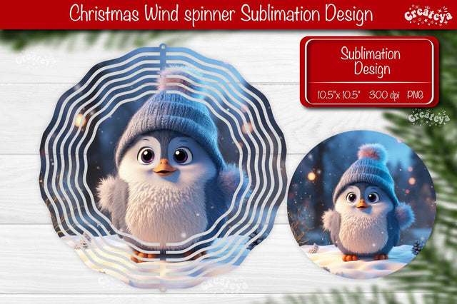 Penguin wind spinner Christmas Wind spinner Sublimation Sublimation Createya Design 