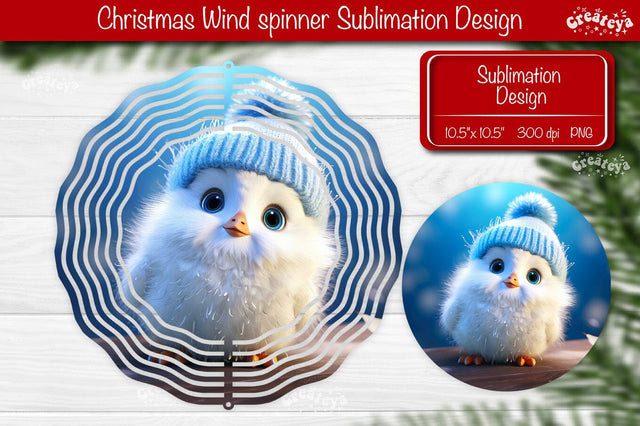 Penguin wind spinner Christmas Wind spinner Sublimation Sublimation Createya Design 