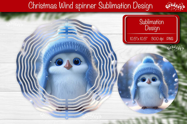 Penguin wind spinner Christmas Wind spinner Sublimation Sublimation Createya Design 