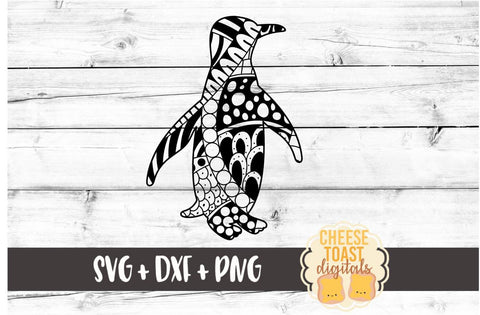 Penguin - Zen Doodle Art - Animal SVG PNG DXF Files SVG Cheese Toast Digitals 
