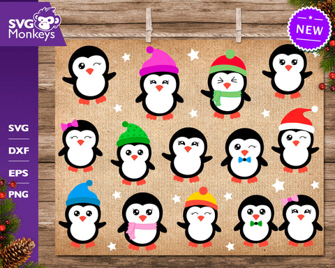 Penguins Bundle Svg, Penguin Svg, Christmas Penguins Svg SVG SvgMonkeys 