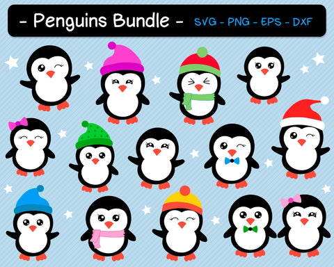 Penguins Bundle Svg, Penguin Svg, Christmas Penguins Svg SVG SvgMonkeys 