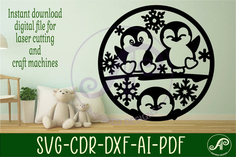 Penguins wall art sign, SVG file. vector file SVG APInspireddesigns 