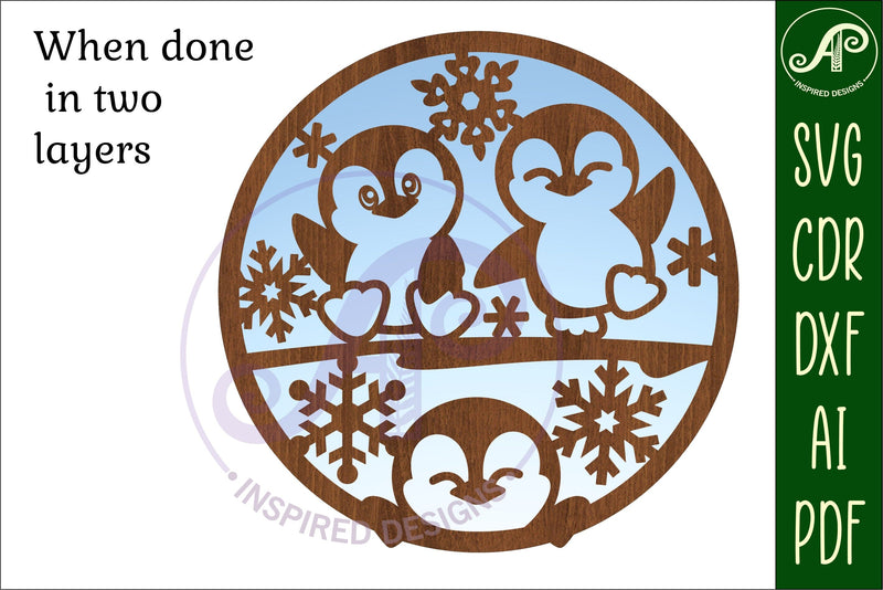 Penguins wall art sign, SVG file. vector file - So Fontsy
