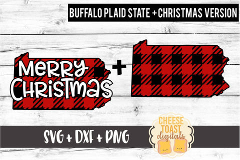 Pennsylvania - Buffalo Plaid State - SVG PNG DXF Cut Files SVG Cheese Toast Digitals 