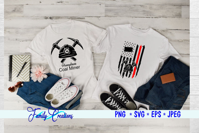 Pennsylvania Coal Miner SVG Family Creations 