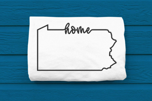 Pennsylvania Home State Outline Embroidery Embroidery/Applique DESIGNS Designed by Geeks 