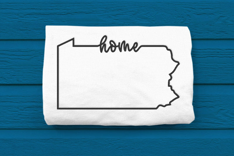 Pennsylvania Home State Outline Embroidery Embroidery/Applique DESIGNS Designed by Geeks 
