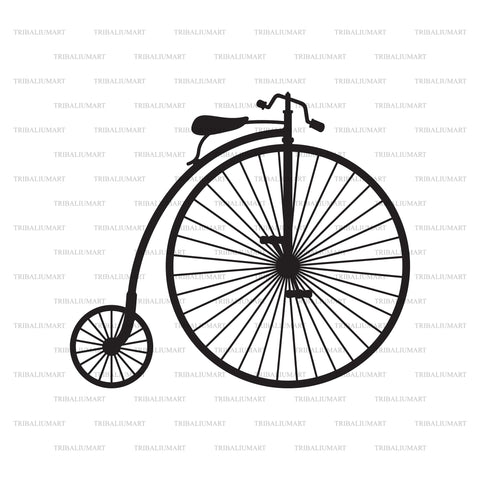 Penny - Farthing or High Wheel Bicycle SVG TribaliumArtSF 