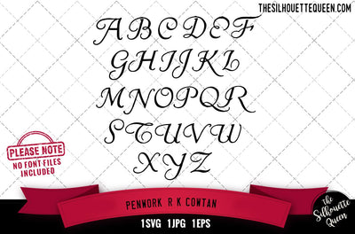 Penwork R.K.Cowtan alphabets - ABC letters SVG Loveleen Kaur 
