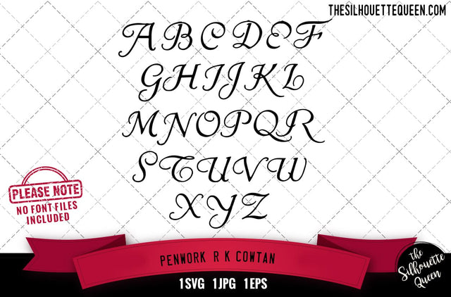 Penwork R.K.Cowtan alphabets - ABC letters SVG Loveleen Kaur 
