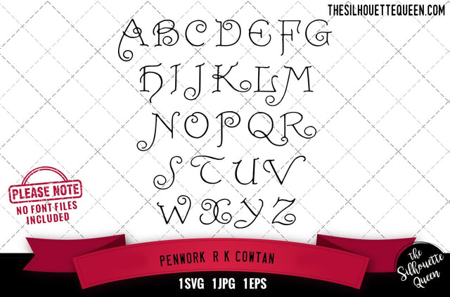 Penwork. R.K.Cowtan alphabets - ABC letters SVG Loveleen Kaur 