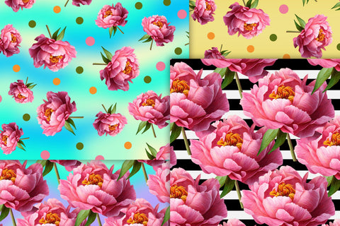 Peonies digital paper | Flower digital paper Sublimation Svetana Studio 