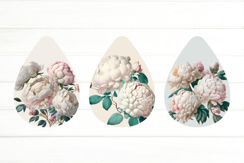 Peony Earrings Sublimation. Teardrop Earring Sublimation Sublimation Olga Terlyanskaya 