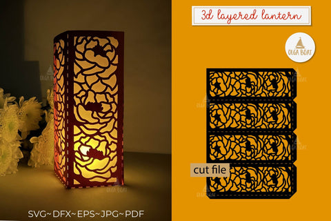 Peony flower lantern | 3d flowers peonies lantern svg 3D Paper Olga Boat Design 