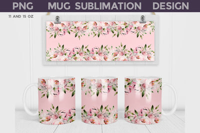 Peony Mug Sublimation | Mothers Day Mug Wrap Sublimation WatercolorColorDream 