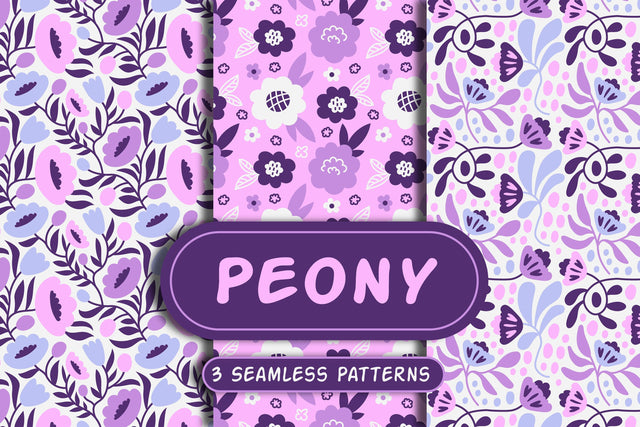 Peony Seamless Patterns Digital Pattern Rin Green 