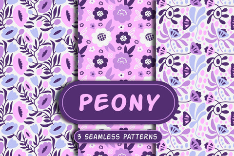 Peony Seamless Patterns Digital Pattern Rin Green 