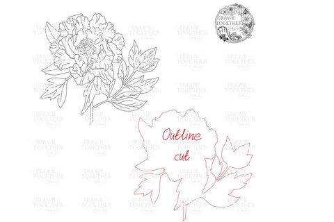 Peony Sitifukjin - Single line for Foil Quill | Digi Stamp Sketch DESIGN DrawnTogether with love 