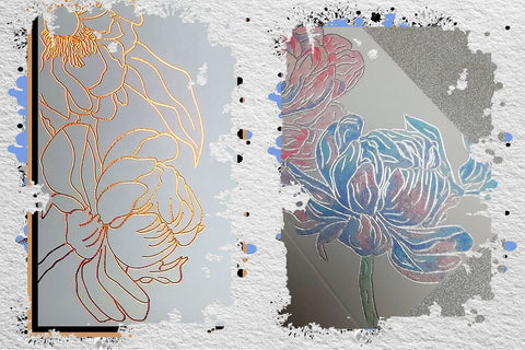 Peony Slimline Cards - Single line for Foil Quill | Digi Stamp | Illustrations | Bundle Sketch DESIGN DrawnTogether with love 