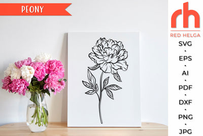 Peony SVG - Peonies Cut File SVG RedHelgaArt 