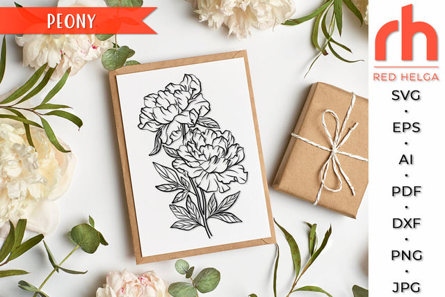 Peony SVG - Peonies Cut File SVG RedHelgaArt 