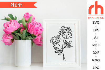 Peony SVG - Scorpio Flower Cut File SVG RedHelgaArt 