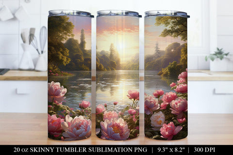 Peony Watercolor Tumbler Sublimation Bundle Sublimation BijouBay 