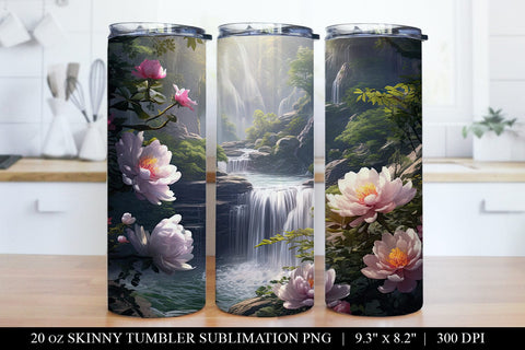 Peony Watercolor Tumbler Sublimation Bundle Sublimation BijouBay 