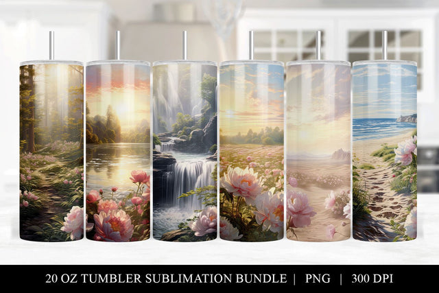 Peony Watercolor Tumbler Sublimation Bundle Sublimation BijouBay 
