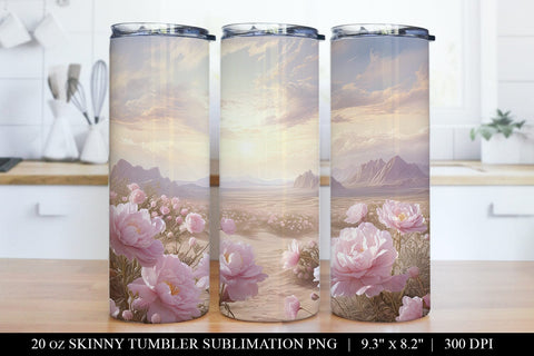 Peony Watercolor Tumbler Sublimation Bundle Sublimation BijouBay 