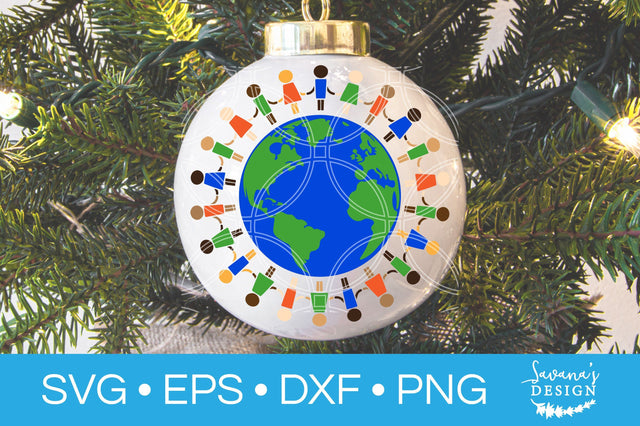 People Holding Hands Around World SVG SVG SavanasDesign 