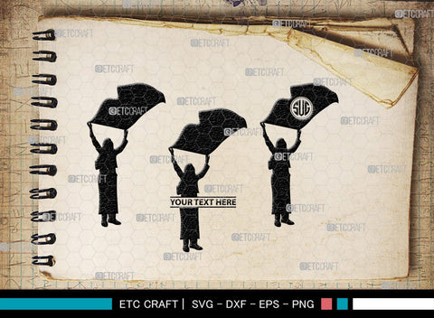 People With Flags Monogram, People With Flags Silhouette, People With Flags SVG, People Svg, Flags Svg, SB00392 SVG ETC Craft 