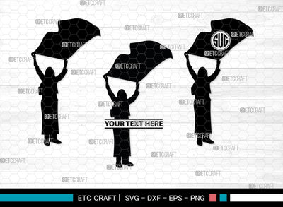 People With Flags Monogram, People With Flags Silhouette, People With Flags SVG, People Svg, Flags Svg, SB00392 SVG ETC Craft 