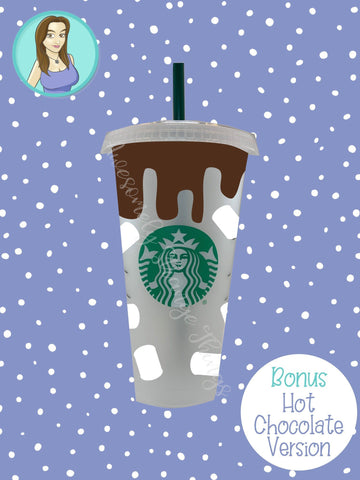 Peppermint Hot Chocolate Tumbler Wrap- ideal for Starbucks tumbler SVG Awesomely Strange Designs 