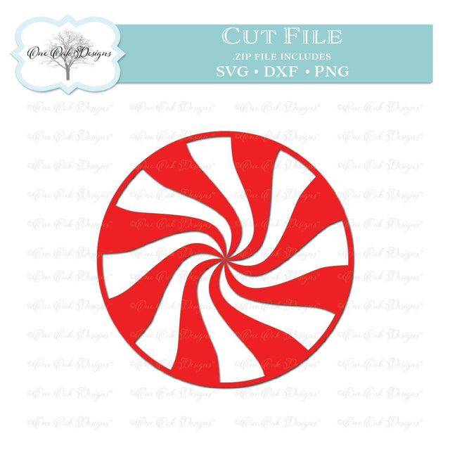 Peppermint Swirl Candy Cut File SVG One Oak Designs 