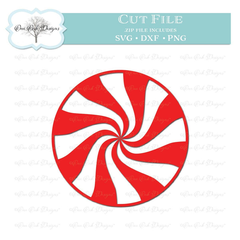 Peppermint Swirl Candy Cut File - So Fontsy