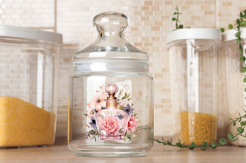 Perfume Bottle Floral Sublimation Clipart Bundle Sublimation Regulrcrative 