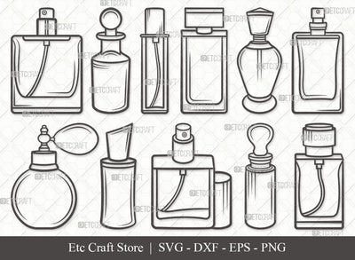 Perfume Bottle Outline SVG Cut File | Scent Bottle Svg | Womens Perfume svg | Perfume Svg | Floral Perfume Svg | Scent Svg | Fashion Svg | Perfume Bottle Svg Bundle SVG ETC Craft 