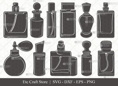 Perfume Bottle Silhouette SVG Cut File | Scent Bottle Svg | Womens Perfume svg | Perfume Svg | Floral Perfume Svg | Scent Svg | Fashion Svg | Perfume Bottle Svg Bundle SVG ETC Craft 