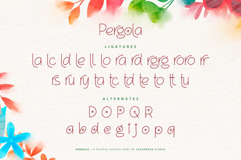 Pergola - Playful Display Font Font Alpaprana Studio 