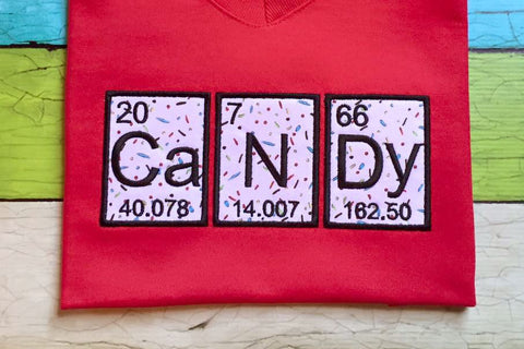 Periodic Table Candy Applique Embroidery Embroidery/Applique Designed by Geeks 